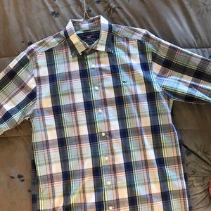 Vineyard Vines button down plaid shirt.